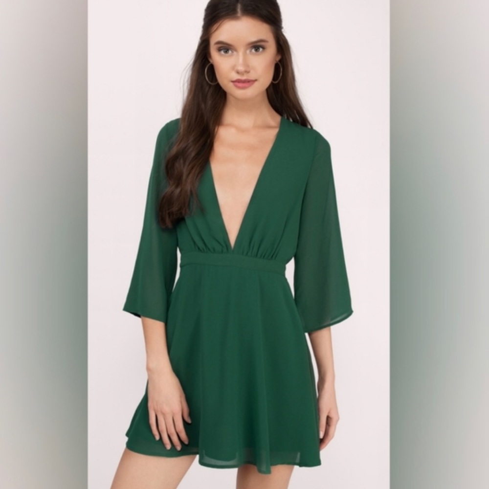 Tobi Take It Slow Green Skater Dress